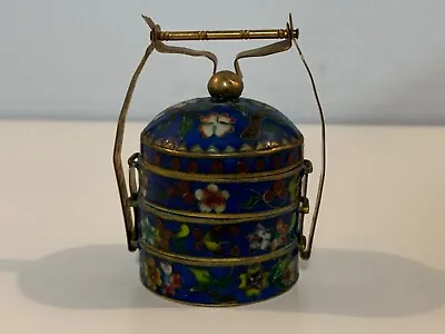 Vintage Chinese Cloisonné Enamel Floral Decorated Miniature Treasure Box • $95