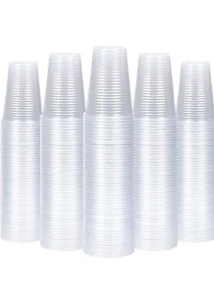 500pcs PLASTIC CUPS - 7oz Water Coolers Vending Cups - CLEAR  5x100 Pack • £16.99