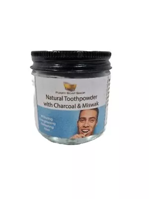 Charcoal And Miswak Natural Tooth Powder 60ml • £11.99