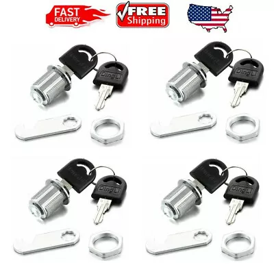 20mm Cylinder Cam Key Locks Tool Box File Cabinet Desk Drawer 4Pcs/Set W/ 8 Keys • $14.99