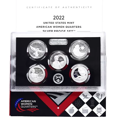 2022 S Proof American Women Quarter Set 99.9% Silver OGP & COA 5 Coins • $54.55