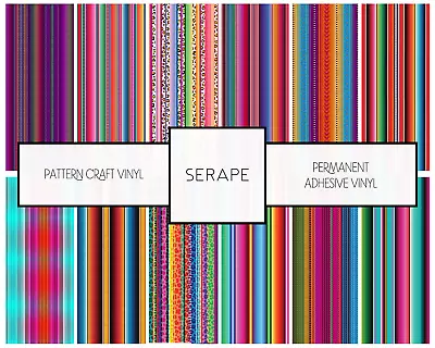 $3.05 • Buy Colorful Serape Stripe Pattern Vinyl Oracal 651 Adhesive Craft Vinyl 12in. Roll