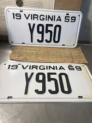 VTG Virginia 1959 VA 3 Digit Private Tractor TRUCK License Plate TAG CAR USE OK! • $89.33