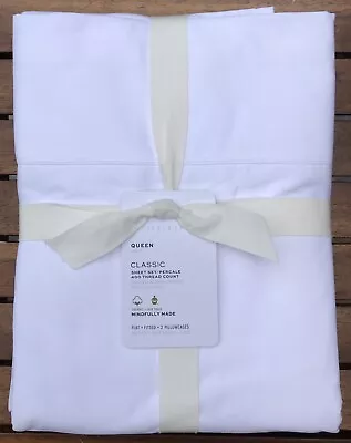 Pottery Barn CLASSIC 400-THREAD-COUNT SHEET SET  White Size Queen W/$139.00Tag • $48