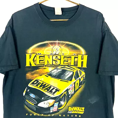 Vintage Matt Kenseth #17 Dewalt Racing T-shirt Size XL Black Nascar Double Sided • $33.99