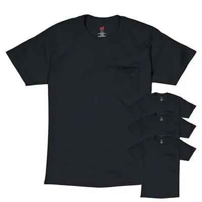 New Hanes Men's 5590 ComfortSoft 100% Cotton Pocket T-Shirt (Pack Of 4) • $49.99