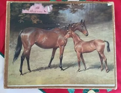 £32.81 • Buy Antique Vintage Toy Wood Jigsaw Puzzle Horses Mare Foal Wooden Jig Saw Original 