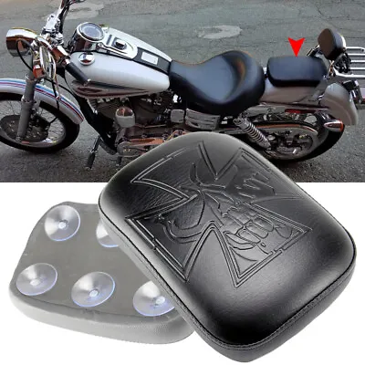 Motorcycle Rear Passenger Seat Pad Pillion 6 Suction Cup For Harley Softail Dyna • $16.87