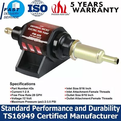 12V 2-3.5 PSI Car Universal Electric Fuel Pump Gas 42 GPH Cylinder Carburetor • $24.99