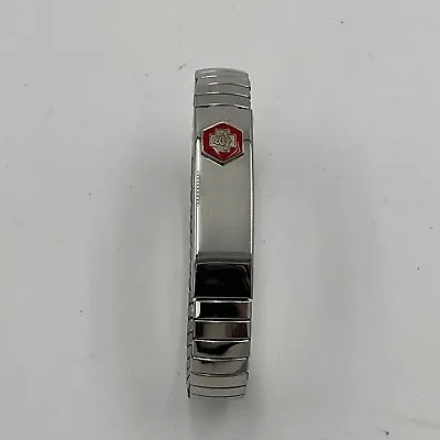 Vintage Medical Alert ID Bracelet~Stainless Steel Stretch Bracelet Clean Silver • $13.45