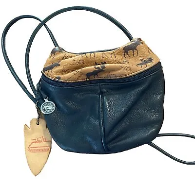 ERDA Leather Crossbody Bag Purse Moose Design ERDA Cambridge Maine • $22.99