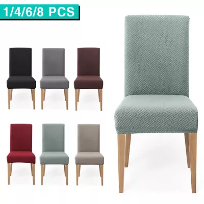 $33.99 • Buy Premium Dining Chair Cover Jacquard Spandex Slipcover Stretch Thicker Protector