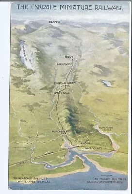 Original Vintage Loco Publishing Postcard Eskdale Miniature Railway Map • £7.50