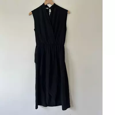 Vince 100% Silk Surplice V-Neck Sleeveless Midi Dress Size Small  • $58.99