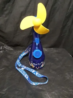 Disney Parks Misting Water Spray Bottle With Fan And Blue Lanyard WORKING  • £15.43