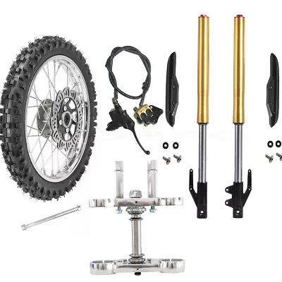 Front Forks End Triple Disc Brake Kit 14  Wheel 60/100-14 Tire Pit Bike XR70 CRF • $323.43