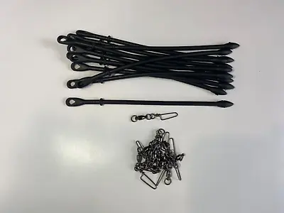 12 Duck Hunting Decoy Stretch Cords & 12 #4 Snap Swivels For J Hook Keel Weights • $21.49