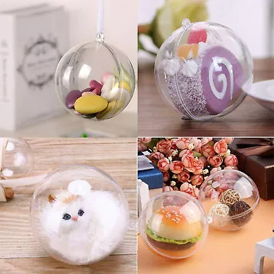 30pcs Christmas Ball Fillable Baubles Clear Ball Xmas Tree Decor Ornament Bulk • $14.99