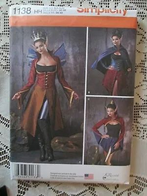 Simplicity 1138 Fantasy Elf Fairy Queen Steampunk Wings Pattern SZ 6-12 • $4.95