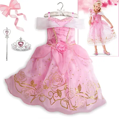 £7.99 • Buy Kids Girls Aurora Fancy Dress Up Costume Party Cosplay Outfit Christmas Princess