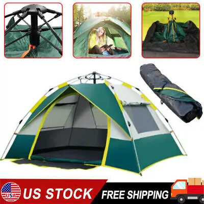 Pop Up Tent 2-3 Person Camping Tent / Telescopic Stick Hiking Canopy Outdoor US • $19.49