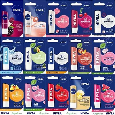 NIVEA LIP CARE BALM All Types 24-hours Melt-In Series Original Pocket Sized 4.8g • $9.21