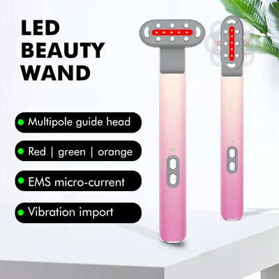 Laser Beauty  New 4 In 1 Facial Wand LED Red Light Therapy Facial Massage Tool • $39.01