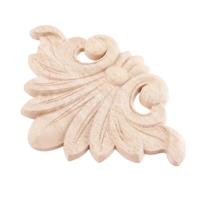 $4.94 • Buy Unpainted Craft Decal Applique Wardrobe  Carved Woodcarving Cabinet Onlay Decor
