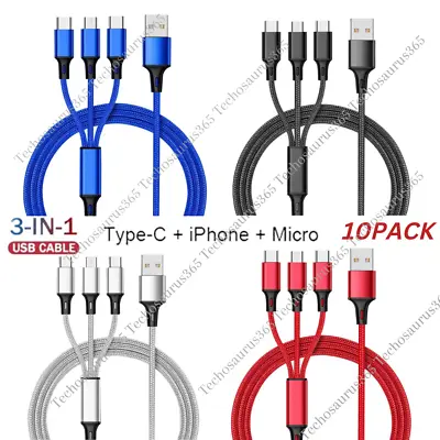 3 In 1 Fast USB Charging Cable Universal Multi Function Cell Phone Charger Cord • $24.18