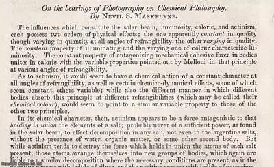 The Bearings Of Photography On Chemical Philosophy. An Uncommon Original Article • $22.73