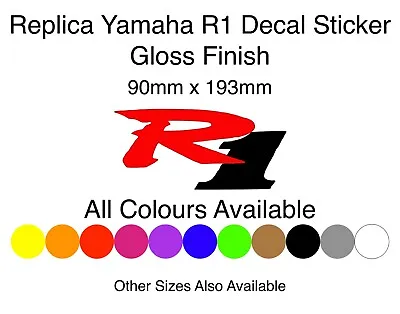 Yamaha YZF R1 YZFR1 R1 Replica Sticker Decal Pair 90mm X 193mm  • £5.25