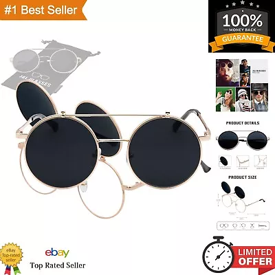 Vintage Steampunk Flip-Up Sunglasses - Durable Metal Frame With UV Protection • $29.99