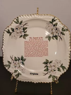 $11.95 • Buy Monarch West VA - The Legend Of The Dogwood Plate - Cream With Gold Gilding