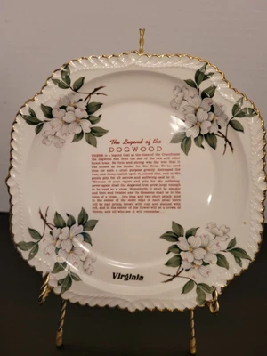 $11.95 • Buy Monarch West VA - The Legend Of The Dogwood Plate - Cream With Gold Gilding