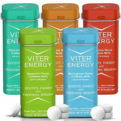 Viter Energy Mints 40mg Caffeine & B Vitamins - Boosts Energy & Freshens Breath • $20.99