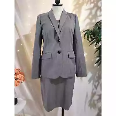 J. Crew Womens Wool Dress Blazer Suit 2 Pc Set Size 6 Gray Heather Flannel Work • $97.99