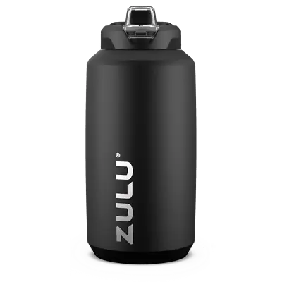 Black 64 Fl Oz. Half Gallon Stainless Steel Goals Jug Water Bottle Flip Lid • $27