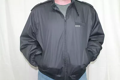 VTG Members Only Jacket Mens Size L  Hipster 80s 90s Cafe Racer Streetwear Navy2 • $19.99