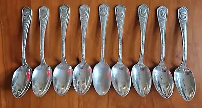 Vintage Set 9 Oneida Community Plate Silent Movie Star Actor Souvenir Spoons • $75