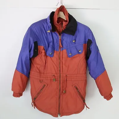 Vintage Renaissance Mens Ski Jacket Size 10 Orange Purple Snow Windbreaker • $39.97