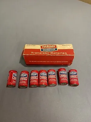 Vintage Set Of 7 Eveready Energizer C Transistor Battery Batteries No.1035 1960s • $400