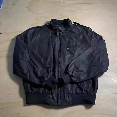 A1116 VINTAGE Members Only Jacket Men 40 Black Bomber Lightweight Pockets • $30