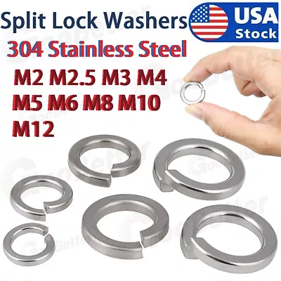 10-100pcs Stainless Steel Split Lock Washers Kits M2 M2.5 M3 M4 M5 M6 M8 M10 M12 • $4.95