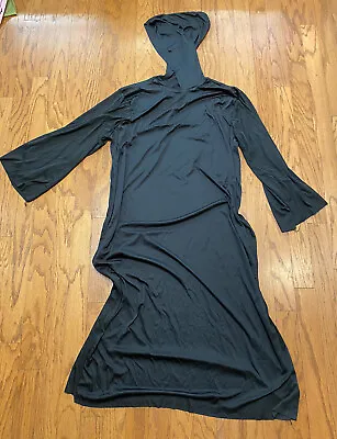 Black Hooded Robe Halloween Cosplay Costume  Cloak Cape Adult XL Vampire • $14.62