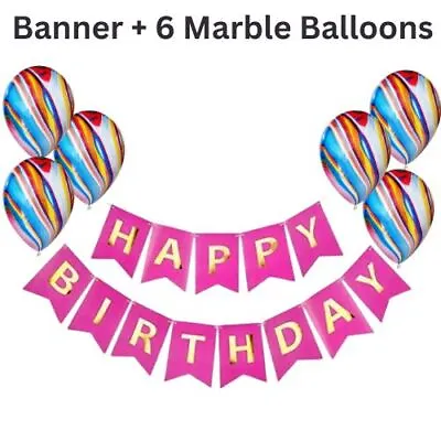 HAPPY BIRTHDAY BUNTING BANNER LETTER HANGING CARD PARTY DECORATION GARLAND UK Su • £3.95