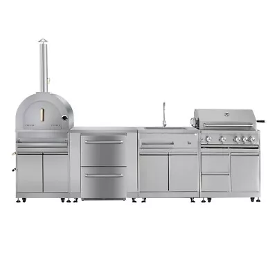 6 PCS BBQ Island Packages:Built-in Grill/Cabinet/ Sink/Refrigerator/Pizza Oven • $6934