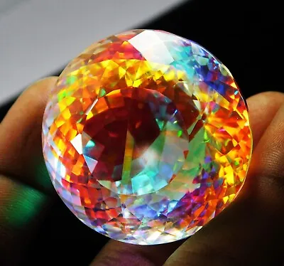 250 Ct+ Natural Rainbow Mystic Topaz Round Cut Loose Gemstone Certified • $58.39