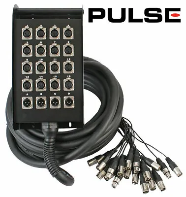 £147.95 • Buy PULSE 20 Way XLR Multicore Stage Box 16 Sends 4 Returns 15m Touring Grade Snake