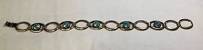 Vintage Simmons Blue Glass Stone Gf Bracelet • $24.99