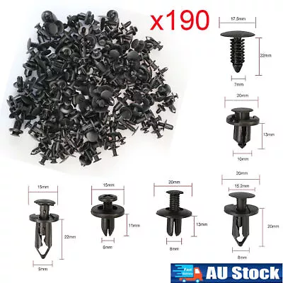 190x Car Body Trim Clips Fastener Rivet Retainer Bumper Panel Push Pin Kit Set • $13.49